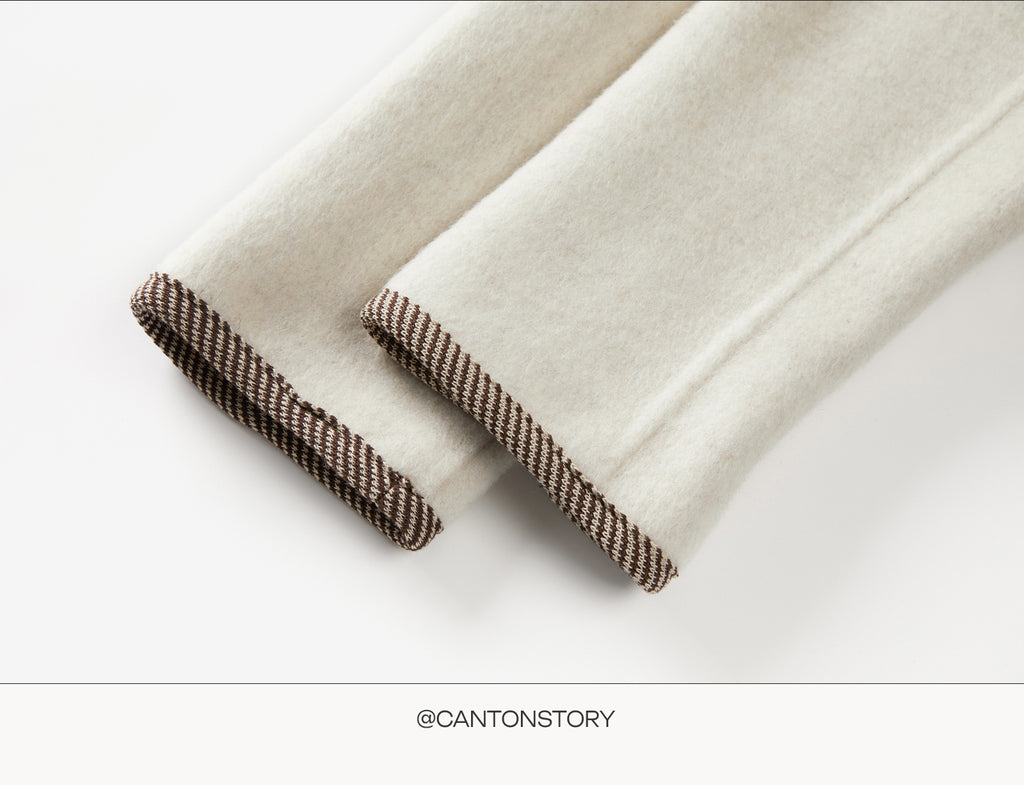 CANTONSTORY Yangcheng Story Korean style 70% wool double-sided wool coat for women winter new sweet (with handbag))