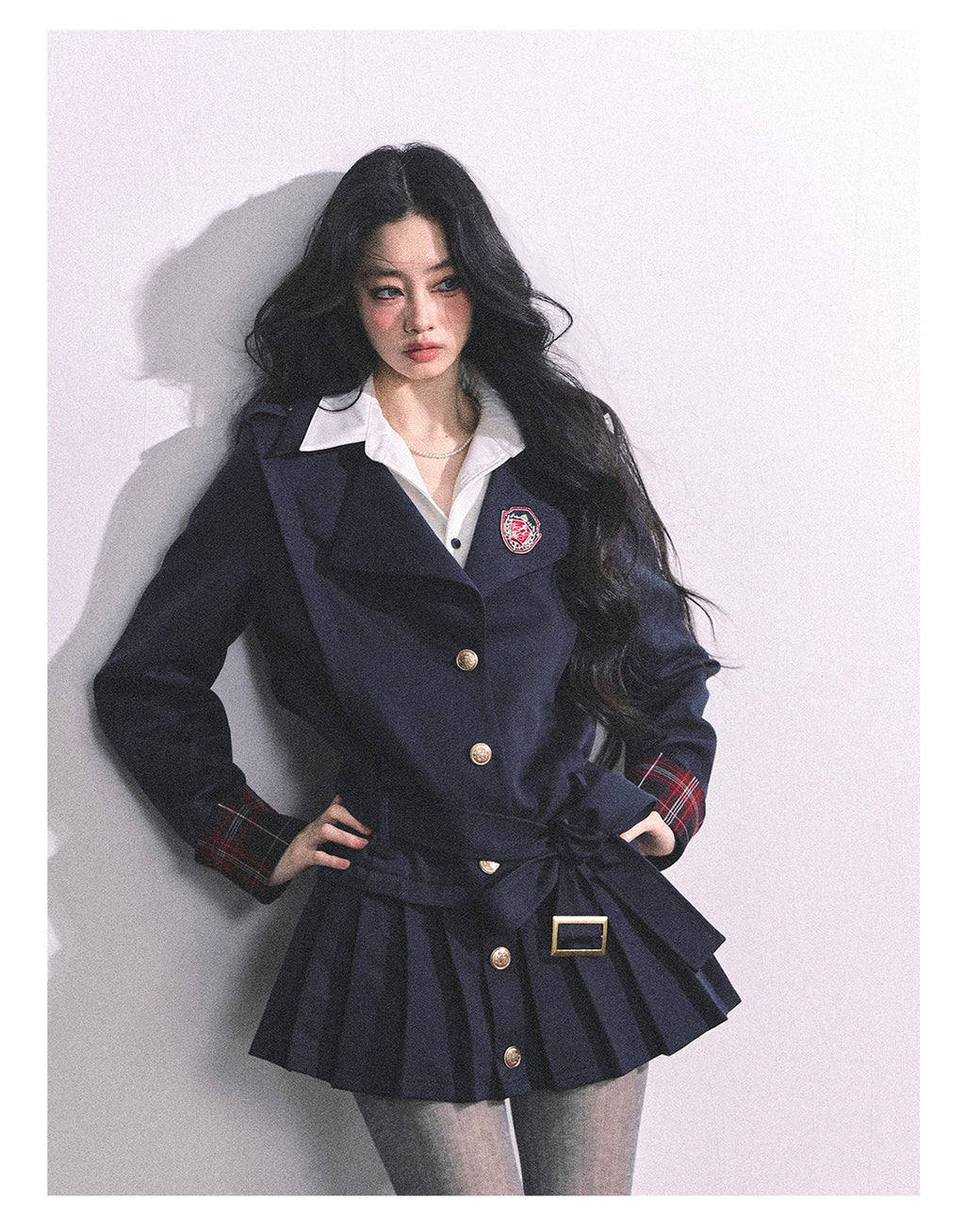 SHAOYEYAN Aomalm Women's "Ivy League Prep" Fake Two-Piece Mini Dress, American College Style Bodycon Autumn Mini Dress