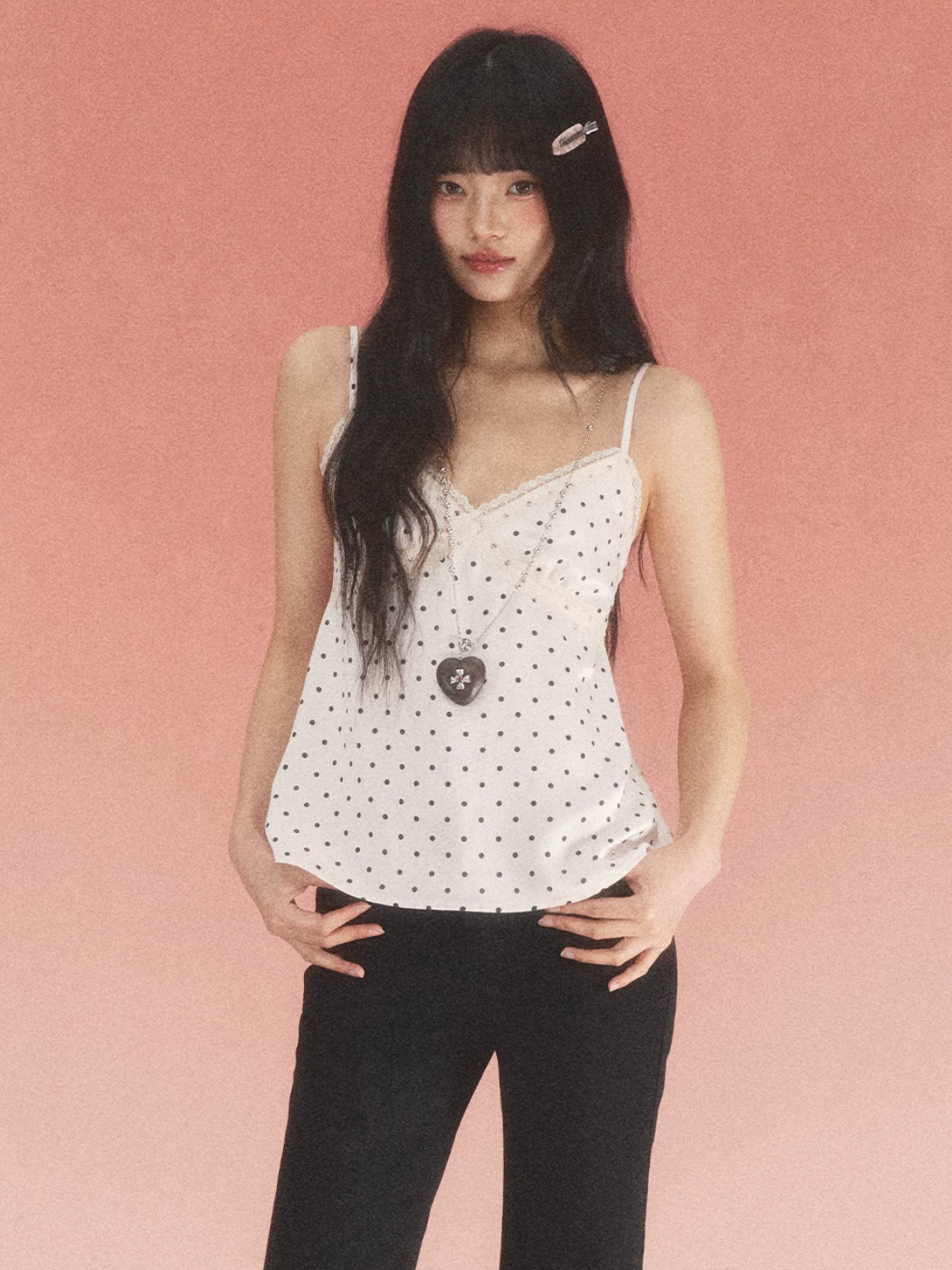 Weekendhub Women's Weekendhub Lace Polka Dot Tank Top - Gorgeous Thai style sleeveless tank top