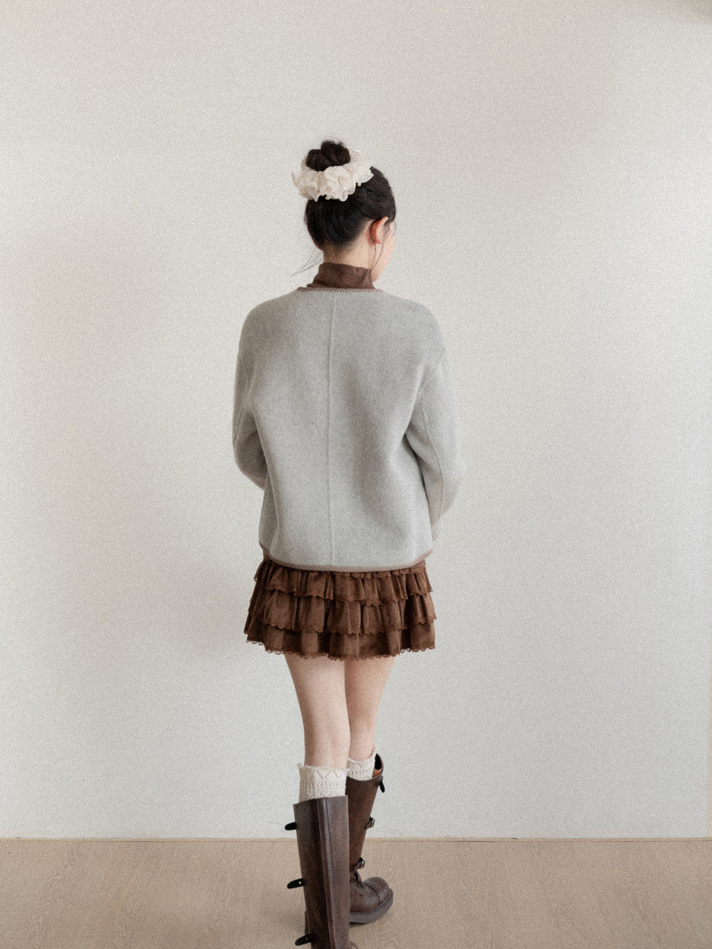 CANTONSTORY Yangcheng Story Korean style 70% wool double-sided wool coat for women winter new sweet (with handbag))