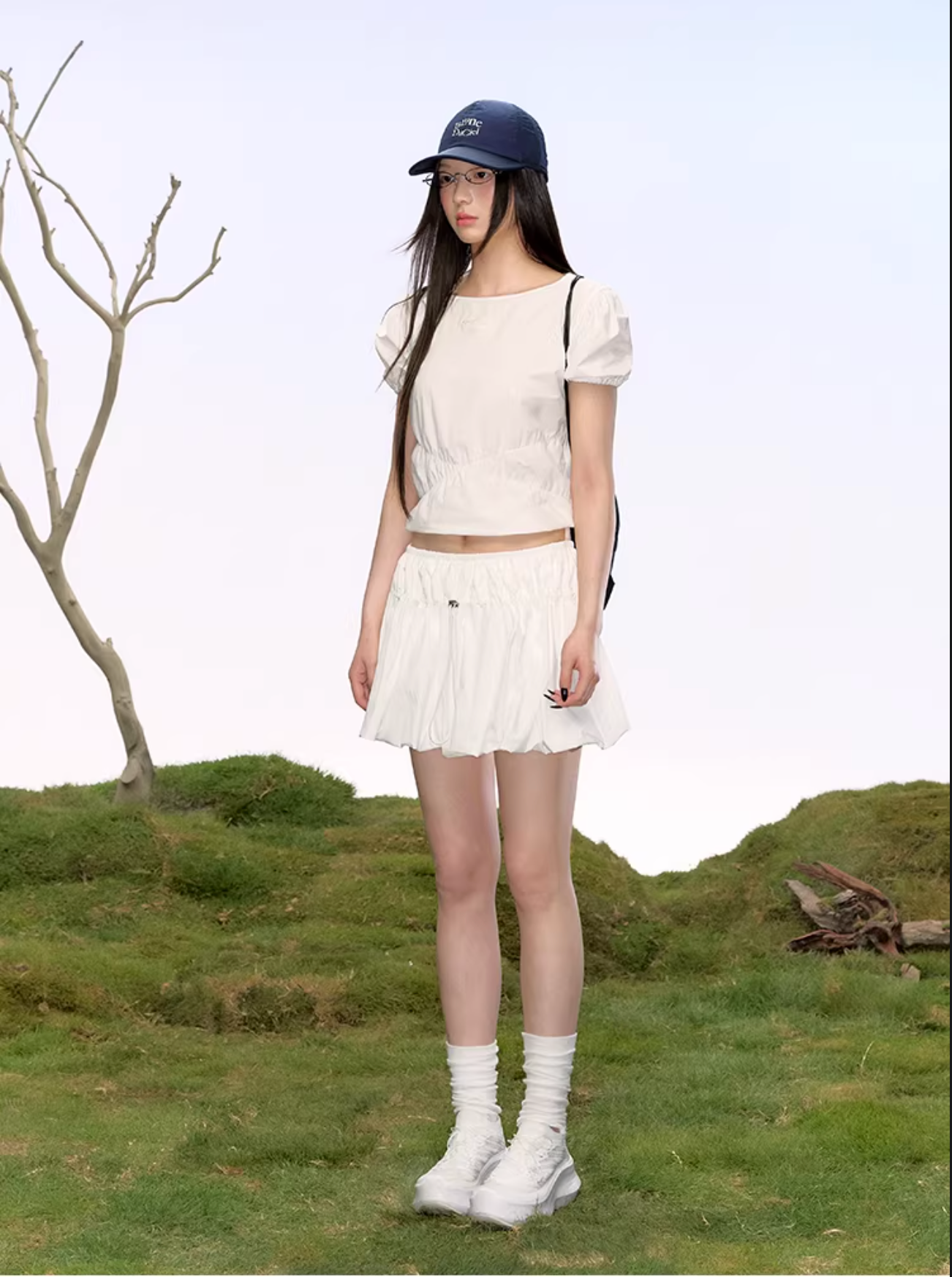 LaluneDuCiel Elegant and youthful tulip skirt for women, solid color, cute design, suitable for summer