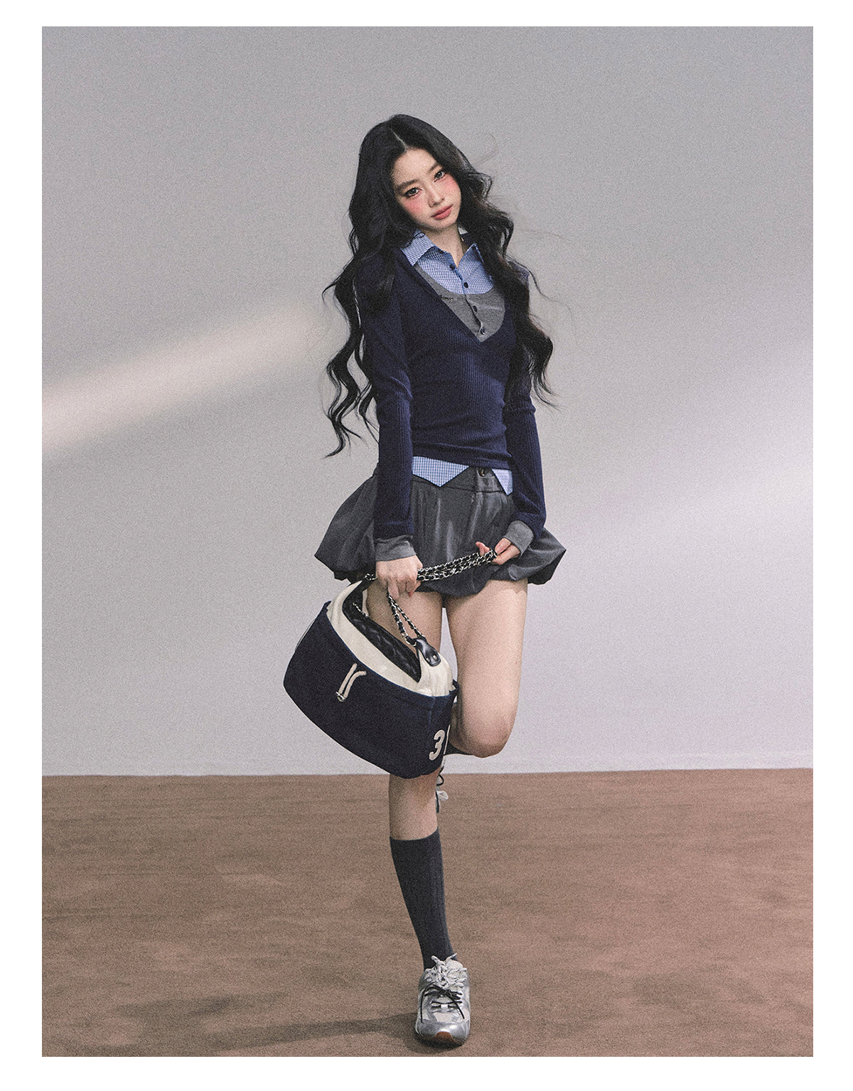 SHAOYEYAN Aomalm Women's "High IQ Female Protagonist" Imitation American Style Three-piece Knitted Pullover Autumn Slim Fit Top