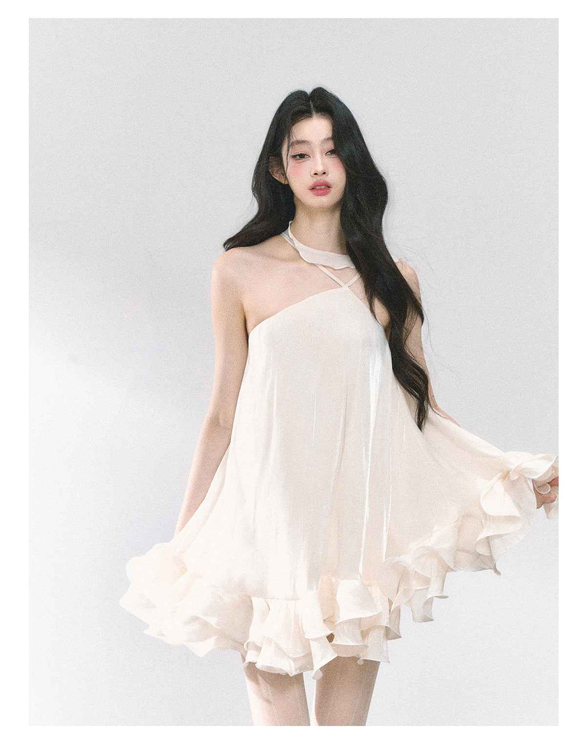 Royal Sisters Noble Style Halter Neck Dress Summer Floral Slim Waist Mini Dress For Women Shaoyeyan