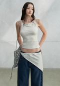 LaluneDuCiel Lightweight, minimalist knit camisole, knotted back, Lyocell, suitable for women