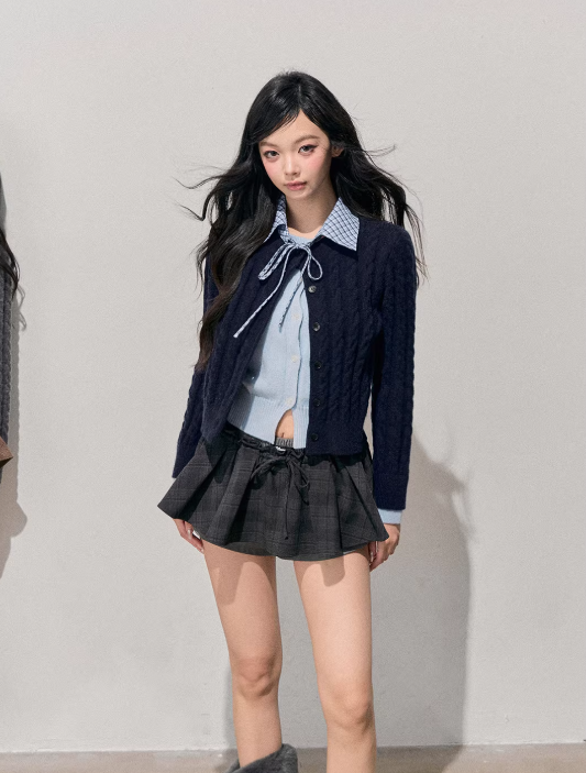 SHAOYEYAN Women's Two-Piece Faux Korean Style Knitted Cardigan Jacket for Winter