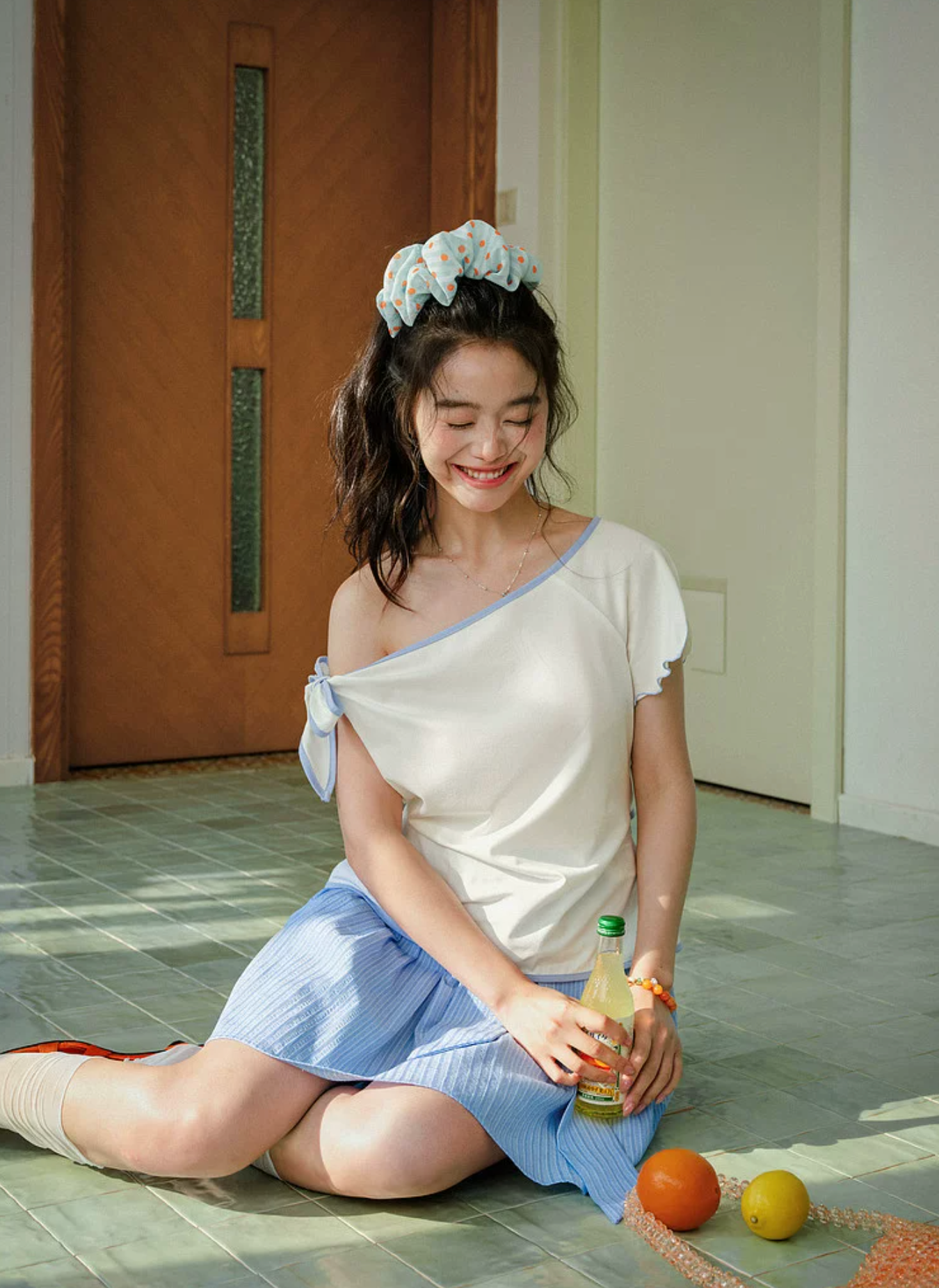 KUOSE Two-piece wide-leg t-shirt, off-shoulder, slim fit, short sleeves, spring/summer 2026 outfit, new elegant women's off-the-shoulder t-shirt