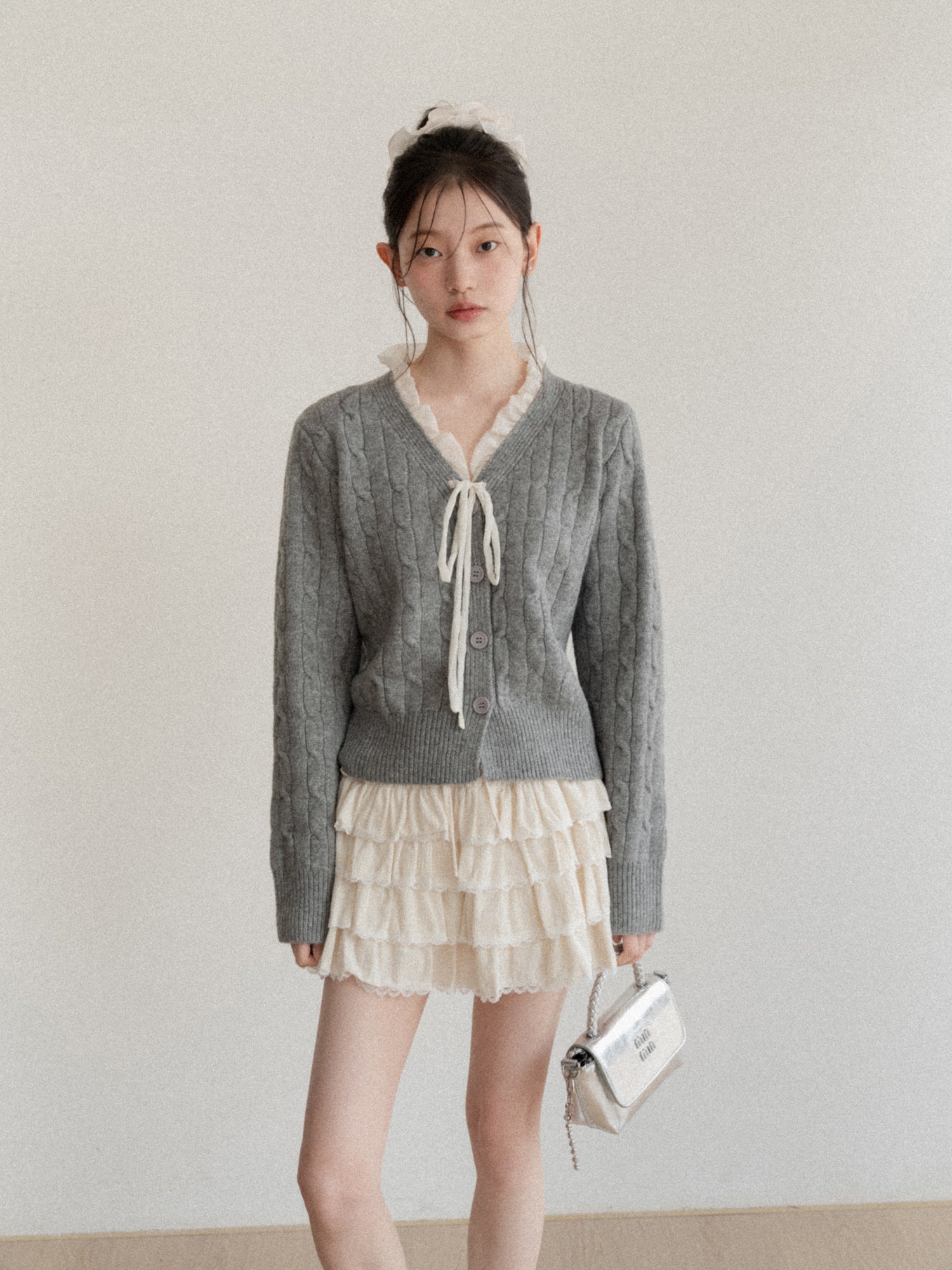 CANTONSTORY New winter style sweet apricot high-waisted midi dress for women, tight-fitting A-line dress, short skirt