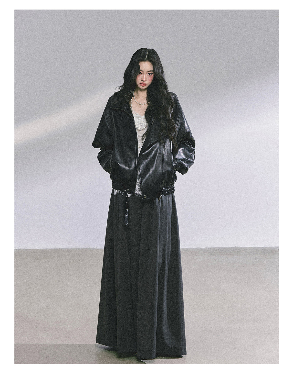 SHAOYEYAN Korean style comfortable wide leg pants for young women, loose straight leg pants, slim fit, gray long pants.