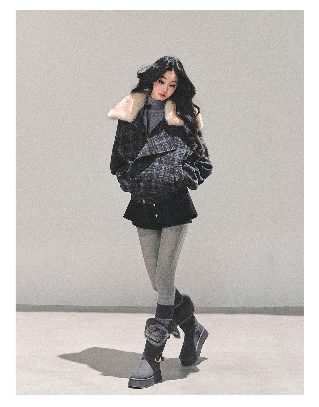 SHAOYEYAN Aomalm Women's Hepburn "She's Not as Dazzling as Fireworks" Thick Plaid Quilted Coat Winter Loose Coat