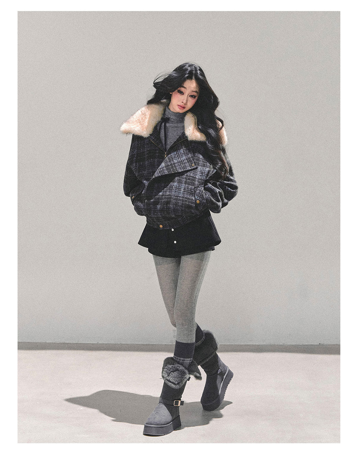 SHAOYEYAN Aomalm Women's Hepburn "She's Not as Dazzling as Fireworks" Thick Plaid Quilted Coat Winter Loose Coat