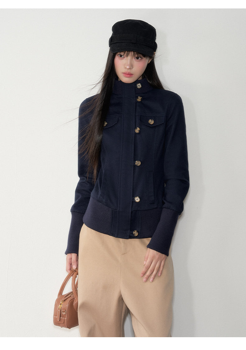 Soote Season Korean Style Turtleneck Zipper Slim Fit Jacket