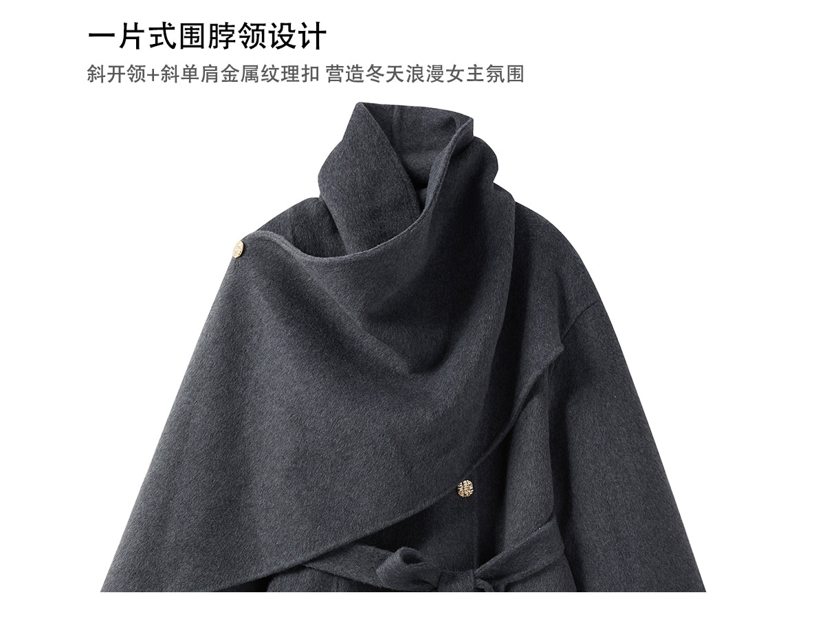 SHAOYEYAN Aomalm women's "Winter Balthore" French style English wool coat, loose double-sided wool coat.