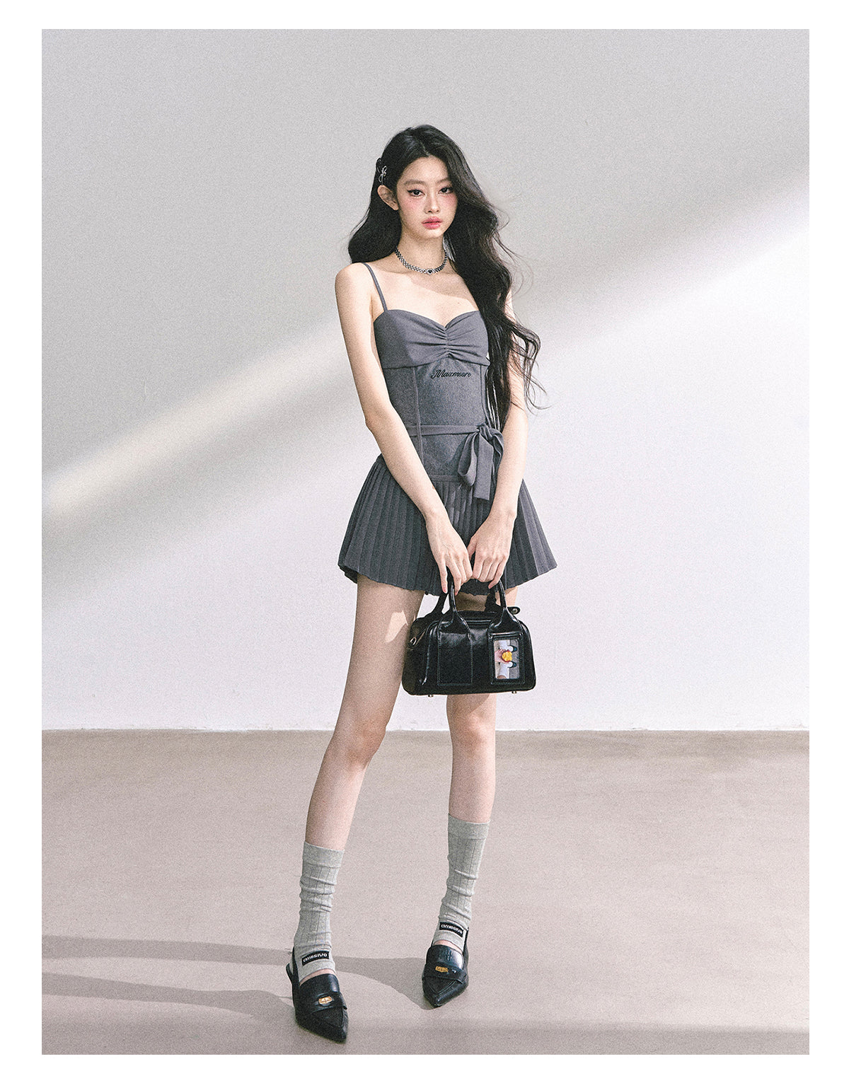 Bold royal idol style dress with straps for women summer slimming puffy and short skirt Shaoyeyan