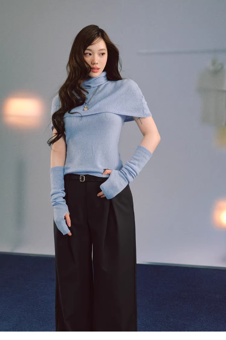 LaluneDuCiel Women's Spring Artist Style Loose High-Neck Coat