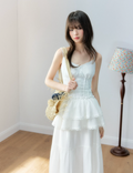 Soote Season White tank top and long skirt set in Original Resort linen