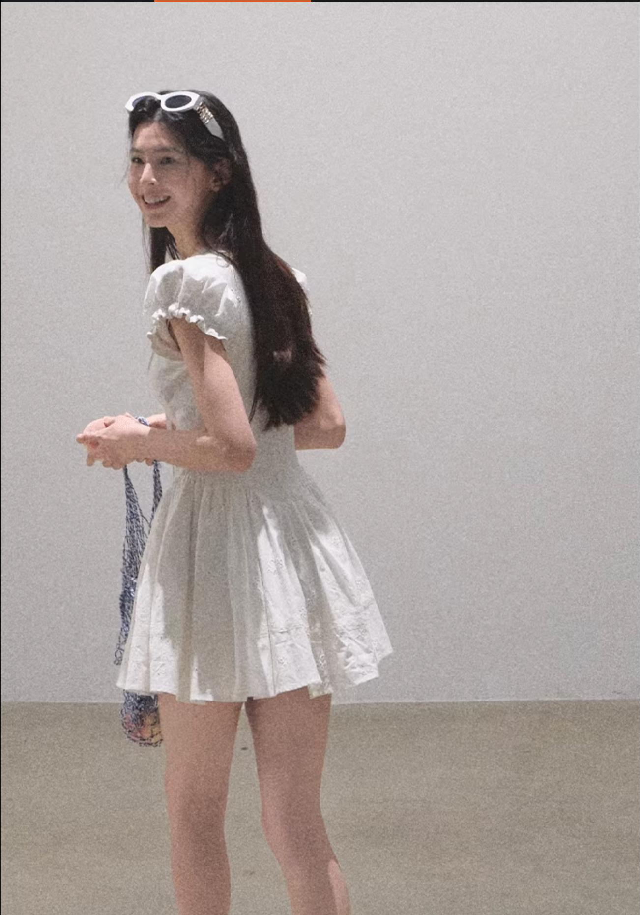 OAKMOO / "When You Love" 100% French cotton dress, fitted waist, embroidered details