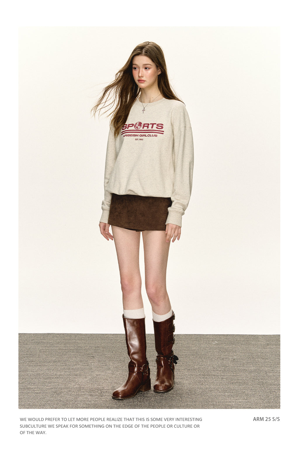 ARISEISM American classic design brown midi dress, new fall style, tight short skirt