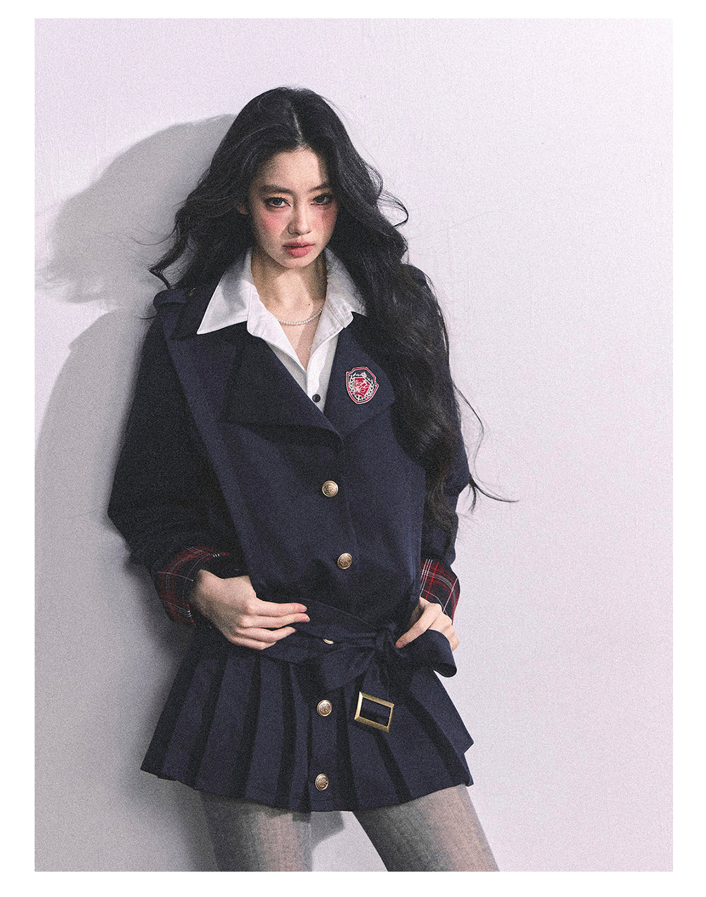 SHAOYEYAN Aomalm Women's "Ivy League Prep" Fake Two-Piece Mini Dress, American College Style Bodycon Autumn Mini Dress