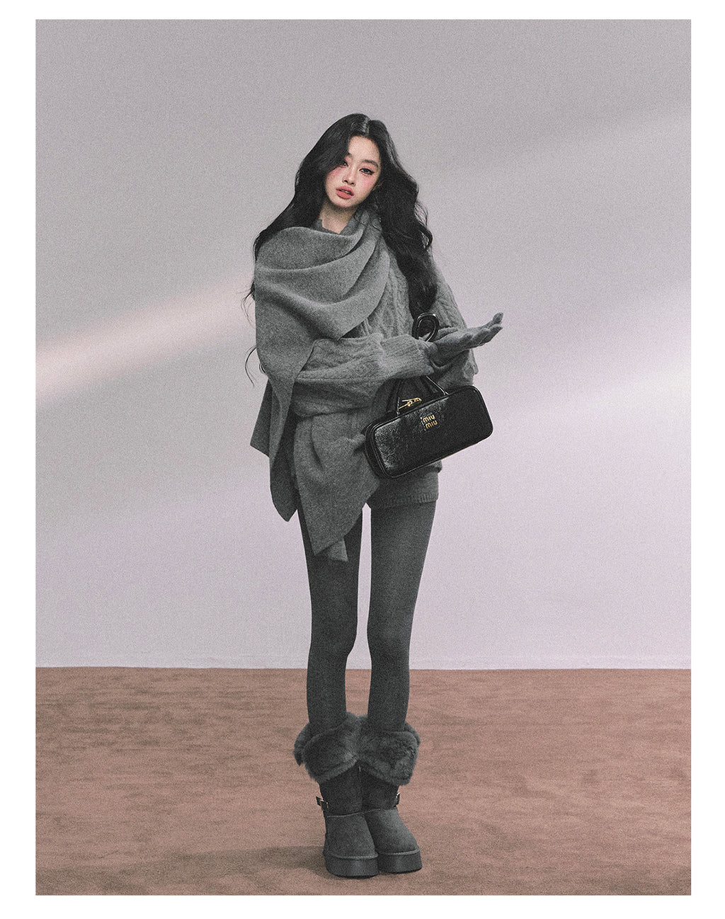 SHAOYEYAN Women's Korean Style "Zurich Student" Winter Cable Knitted Sweater Three-piece Set