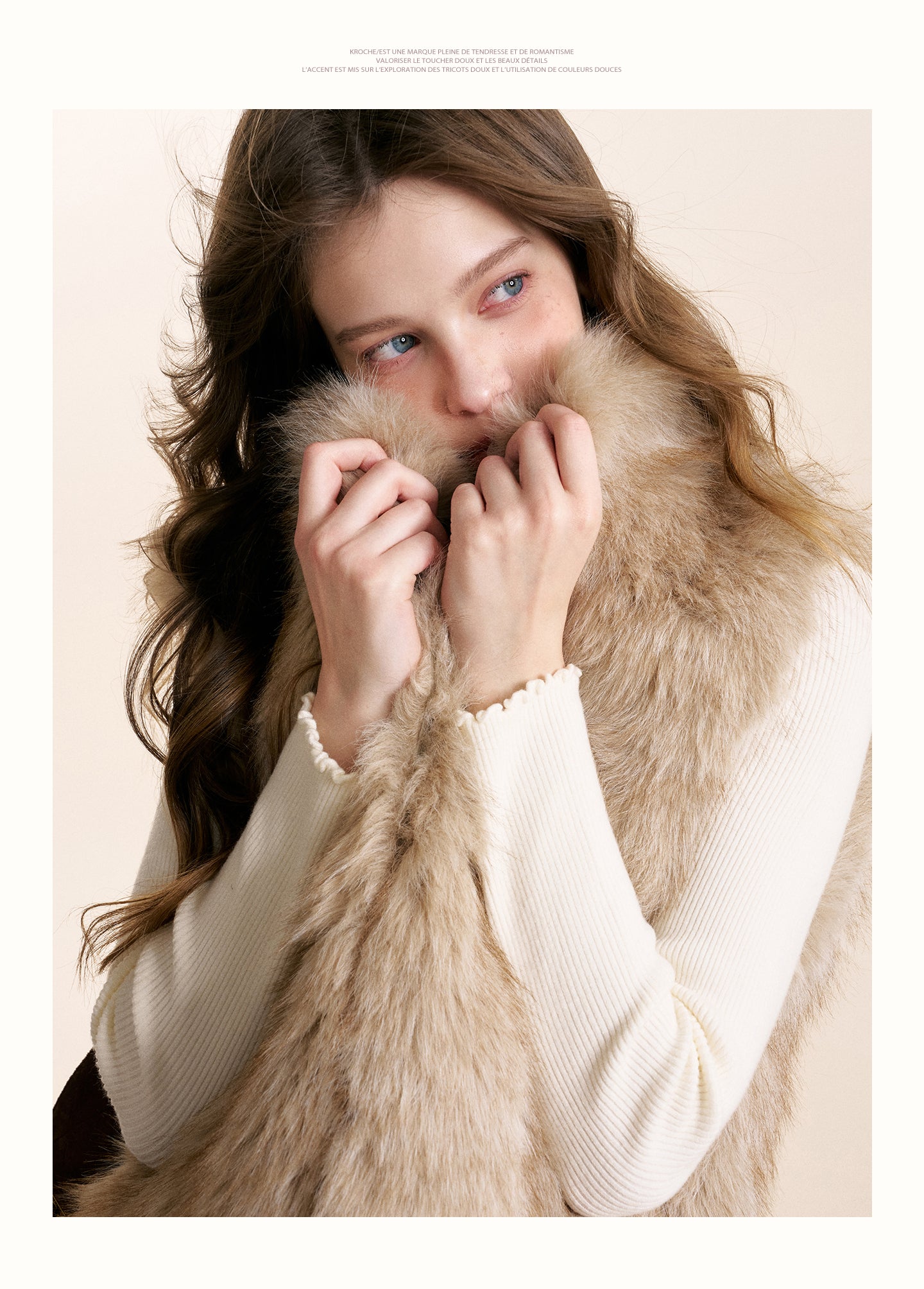 KROCHE Safari Core 25aw Eco-Friendly Fur Short Stand Collar Overcoat, Thick and Warm