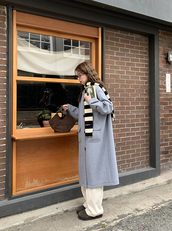 RAINY Women's Classic Single Breasted Hooded Wool Coat, Winter Design, Classic Style, Loose Fit, Versatile Wool Coat