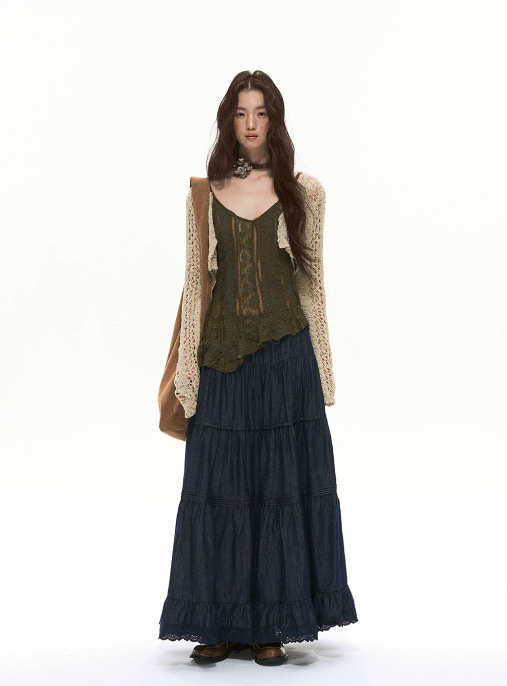 SOOLROK Summer multi-purpose knitted patchwork hole-protection short cardigan with holes
