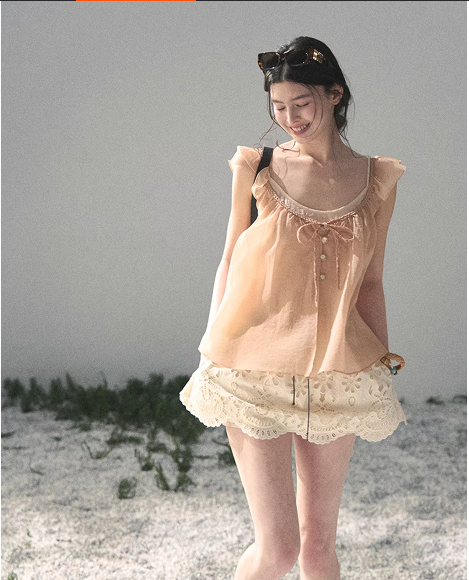 SHAOYEYAN Women's "Your Whisper" French two-piece set, including short-sleeved t-shirt and sleeveless summer babydoll top