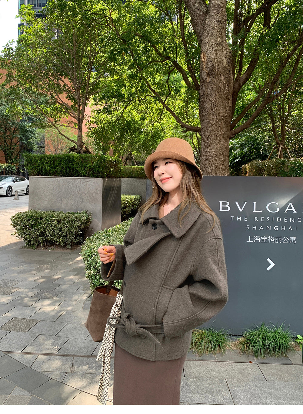 XZICHIC continues the classic style of Kim Min-hee wool coat, women's winter coat, size 57 (wool and alpaca wool).