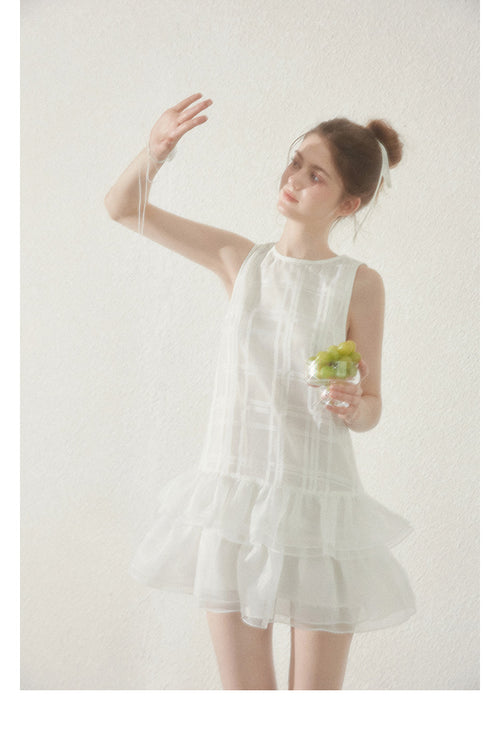 "Moon Swing" Ballet-style vest dress, organza fabric, fried cake tutu summer dress, Callmelater