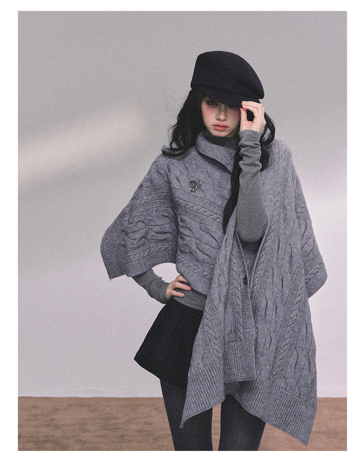 Shaoyeyan Women's Autumn Winter French Style High-end Knitted Wool Coat Loose Fit