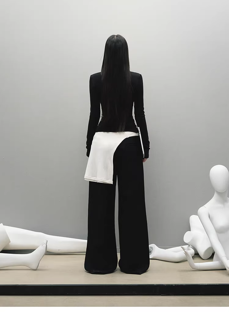 LaluneDuCiel women's plain polo shirt, casual style, elegant, simple, slim fit, long sleeves, suitable for early autumn.