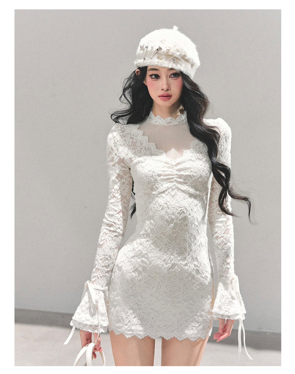 SHAOYEYAN Women's "Full Moon Moment" Long Sleeve Lace Dress (Winter)