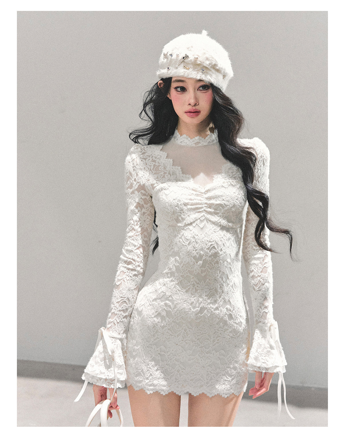 SHAOYEYAN Women's "Full Moon Moment" Long Sleeve Lace Dress (Winter)