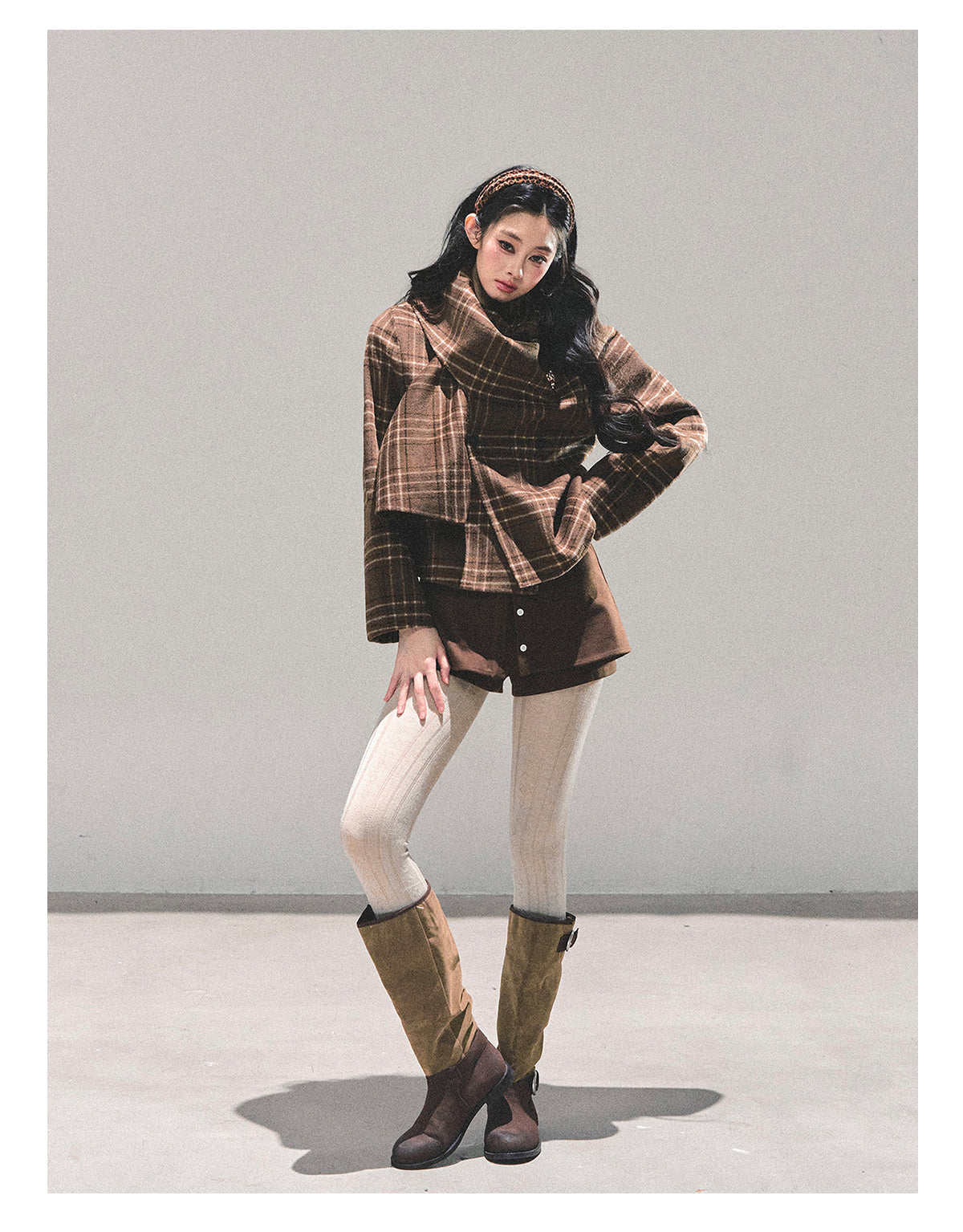 SHAOYEYAN Aomalm Women's "Twilight Forest" High-end Wool Coat, giving off a refined, luxurious feel, perfect for a wealthy heiress. Double-sided wool coat.