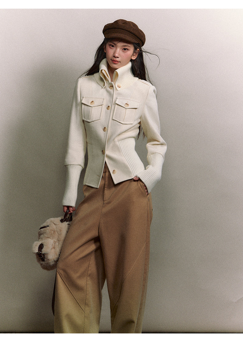 Soote Season Original Classic High Waisted Corduroy Cropped Coat