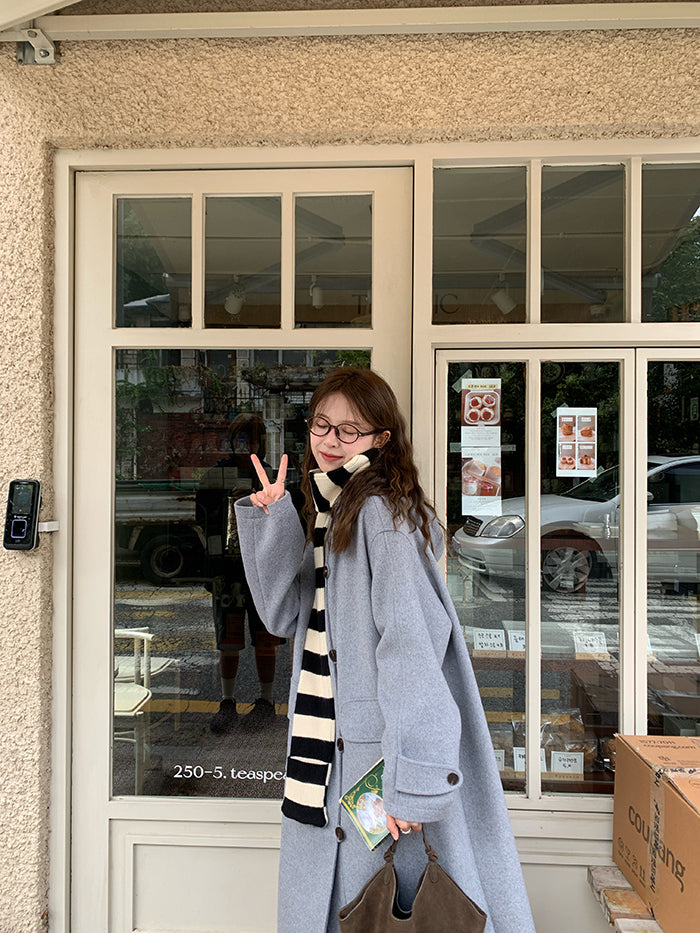 RAINY Women's Classic Single Breasted Hooded Wool Coat, Winter Design, Classic Style, Loose Fit, Versatile Wool Coat