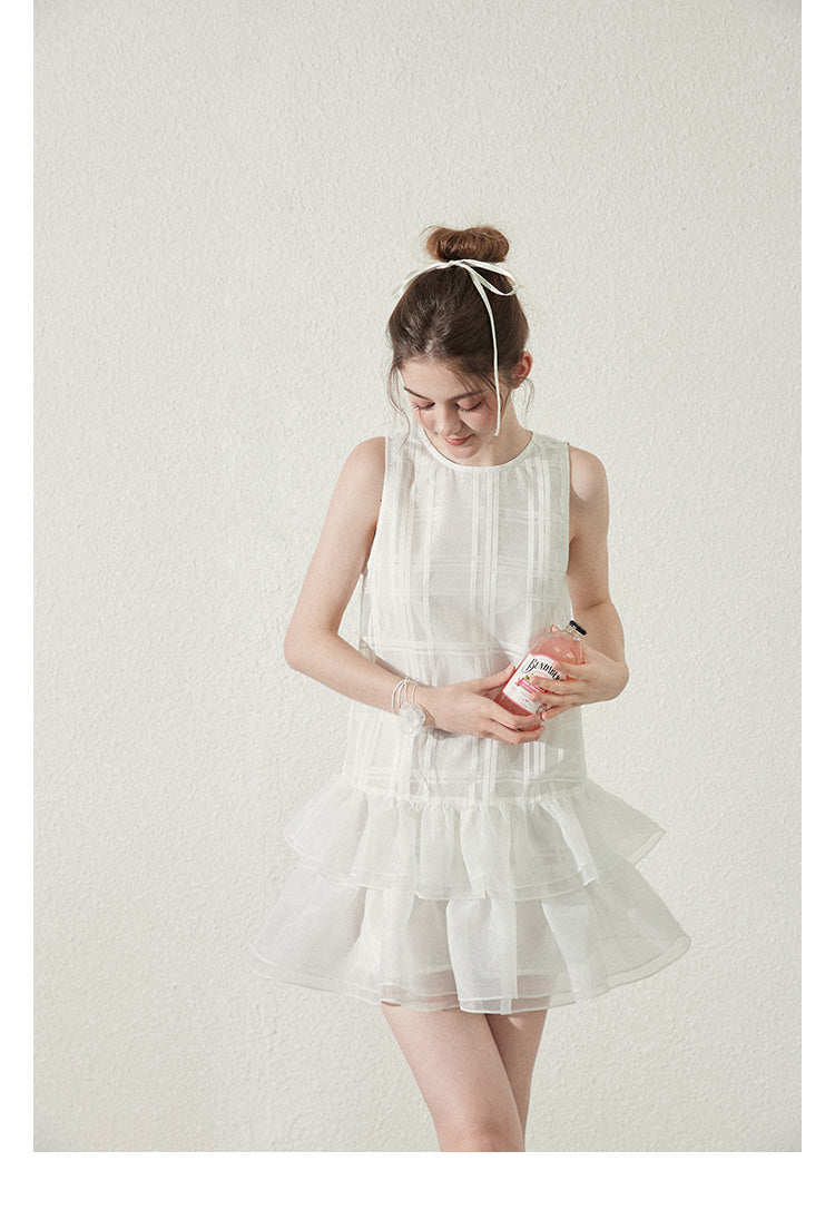 "Moon Swing" Ballet-style vest dress, organza fabric, fried cake tutu summer dress, Callmelater