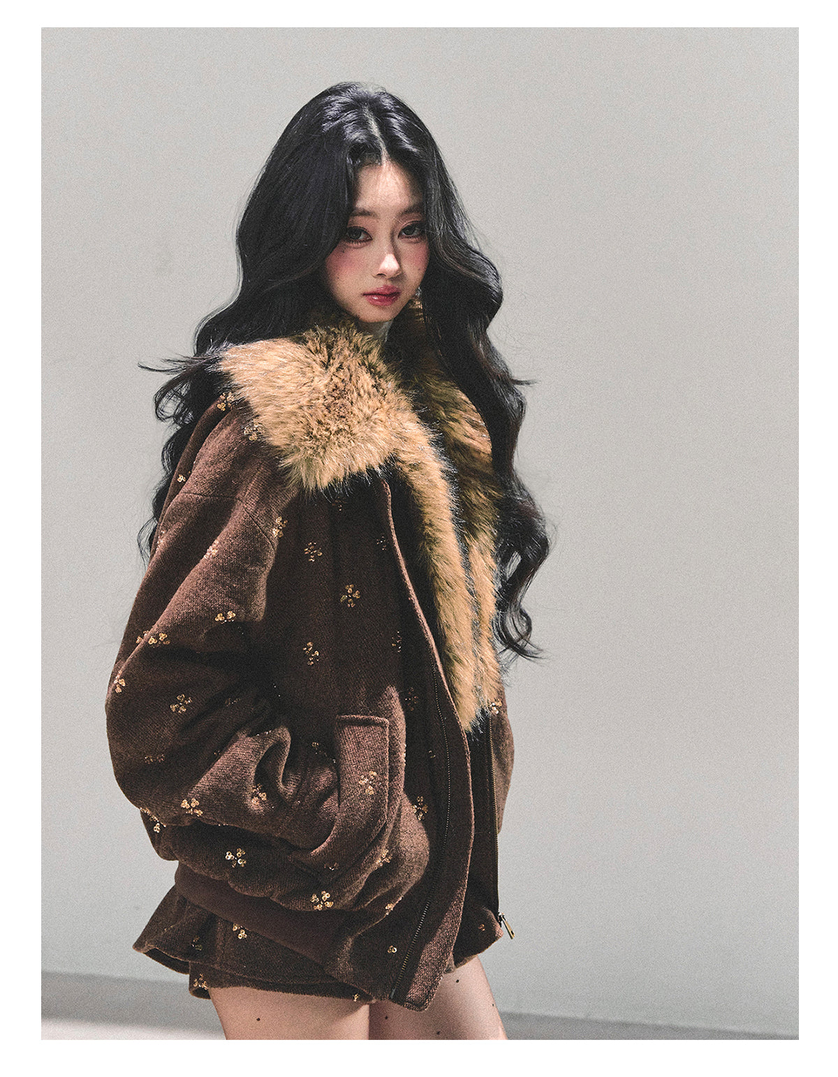 SHAOYEYAN Aomalm Women's Merard "Whisper of Falling Snow" Woolen Suit - Two-Piece Winter Quilted Jacket and Skirt Set