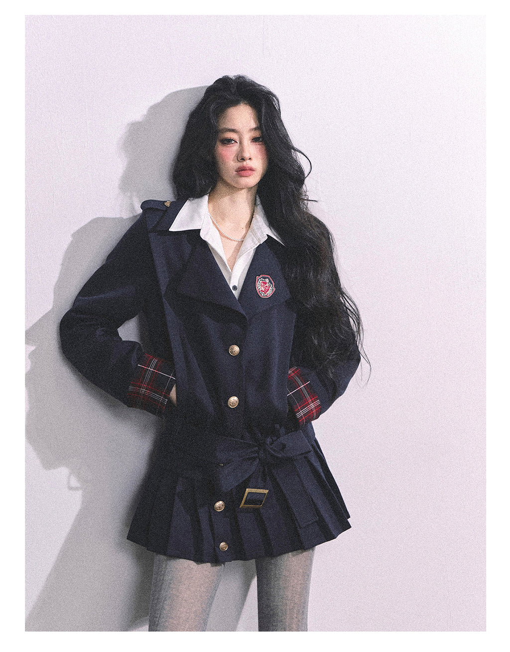 SHAOYEYAN Aomalm Women's "Ivy League Prep" Fake Two-Piece Mini Dress, American College Style Bodycon Autumn Mini Dress