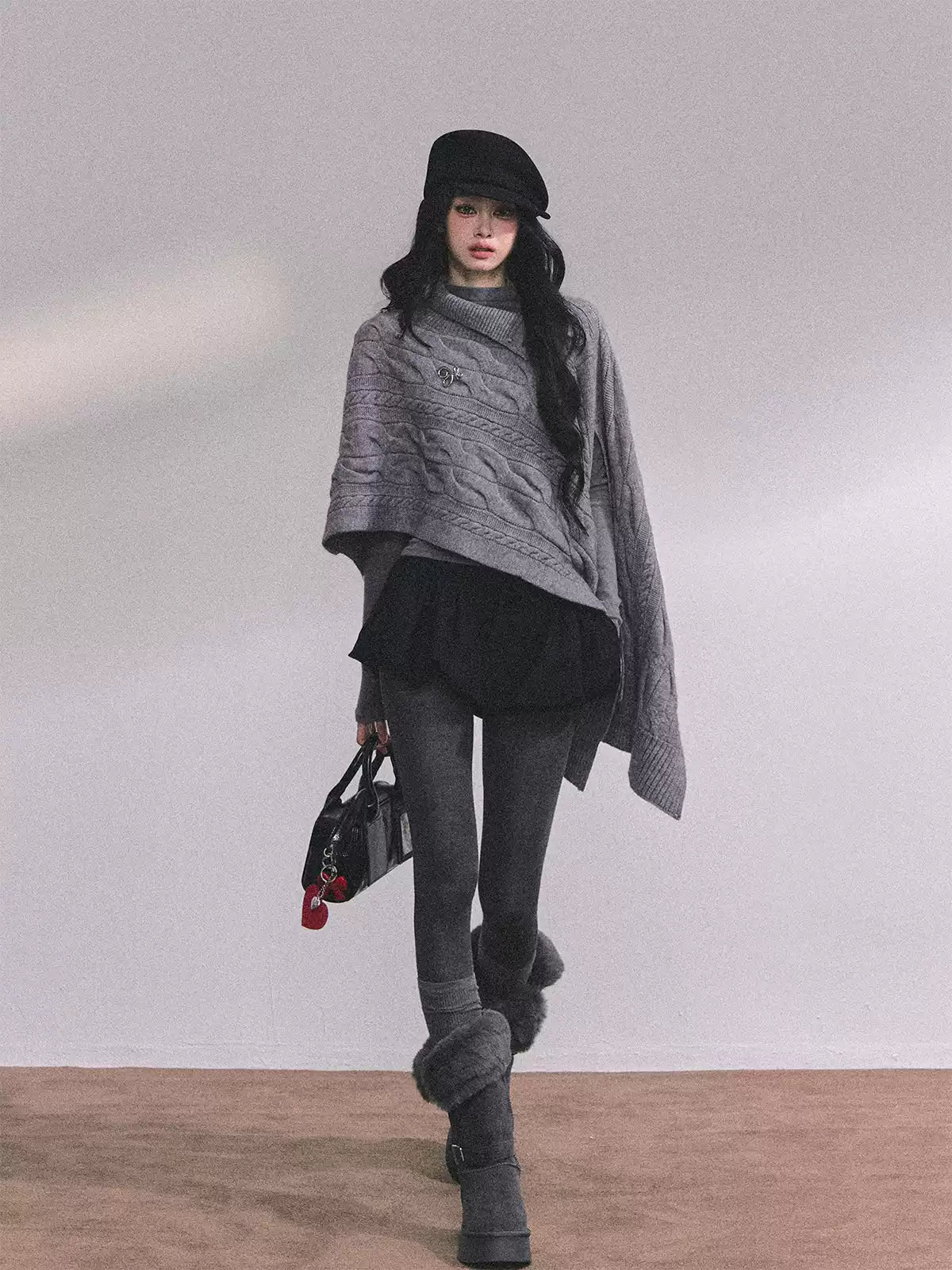 Shaoyeyan Women's Autumn Winter French Style High-end Knitted Wool Coat Loose Fit