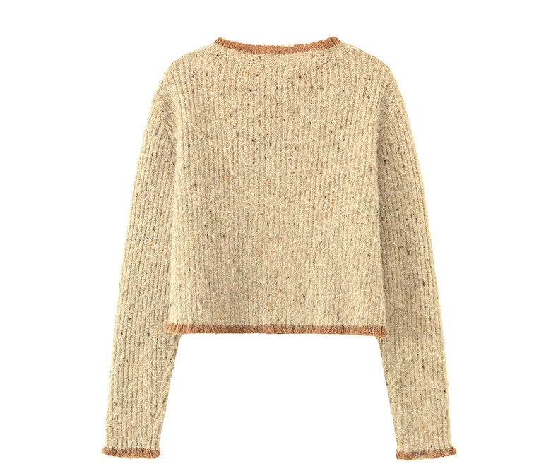 CHUU VネックセーターChuuホットガール女性冬2025新着ファッショナブルなショートカーディガンセーターで年齢を減らす