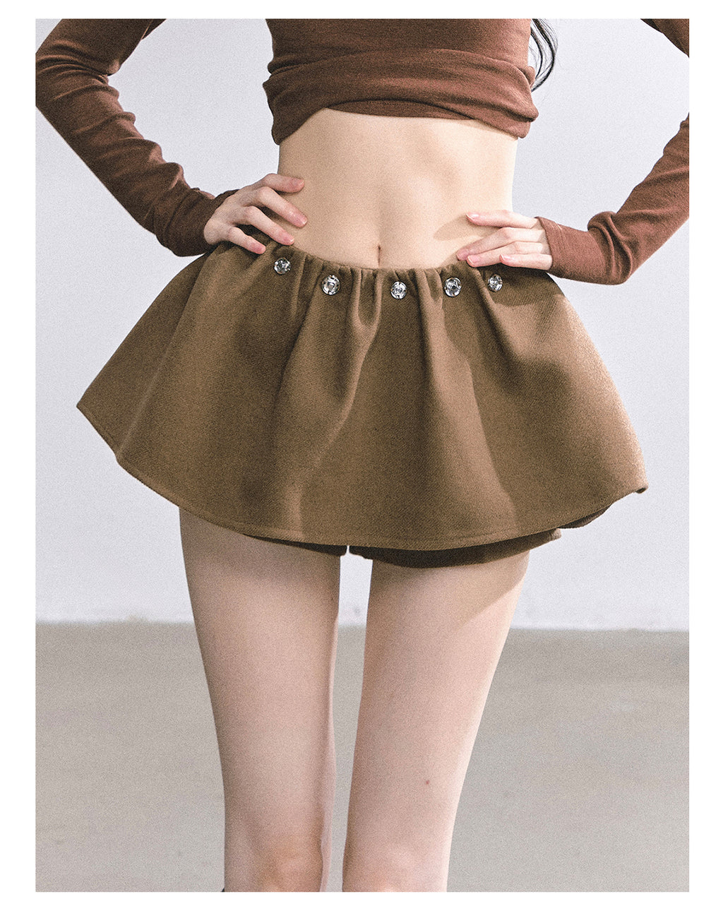 SHAOYEYAN Aomalm "Wild Model Legs" French wool midi skirt, women's autumn high-waisted A-line skirt