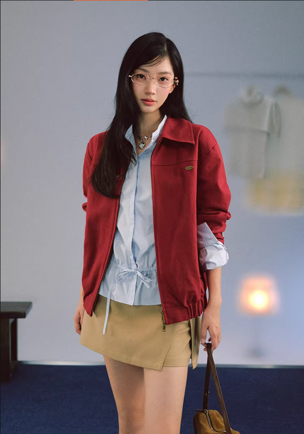 LaluneDuCiel High quality women's jacket made of pure cotton, simple, classic design, with shoulder pads