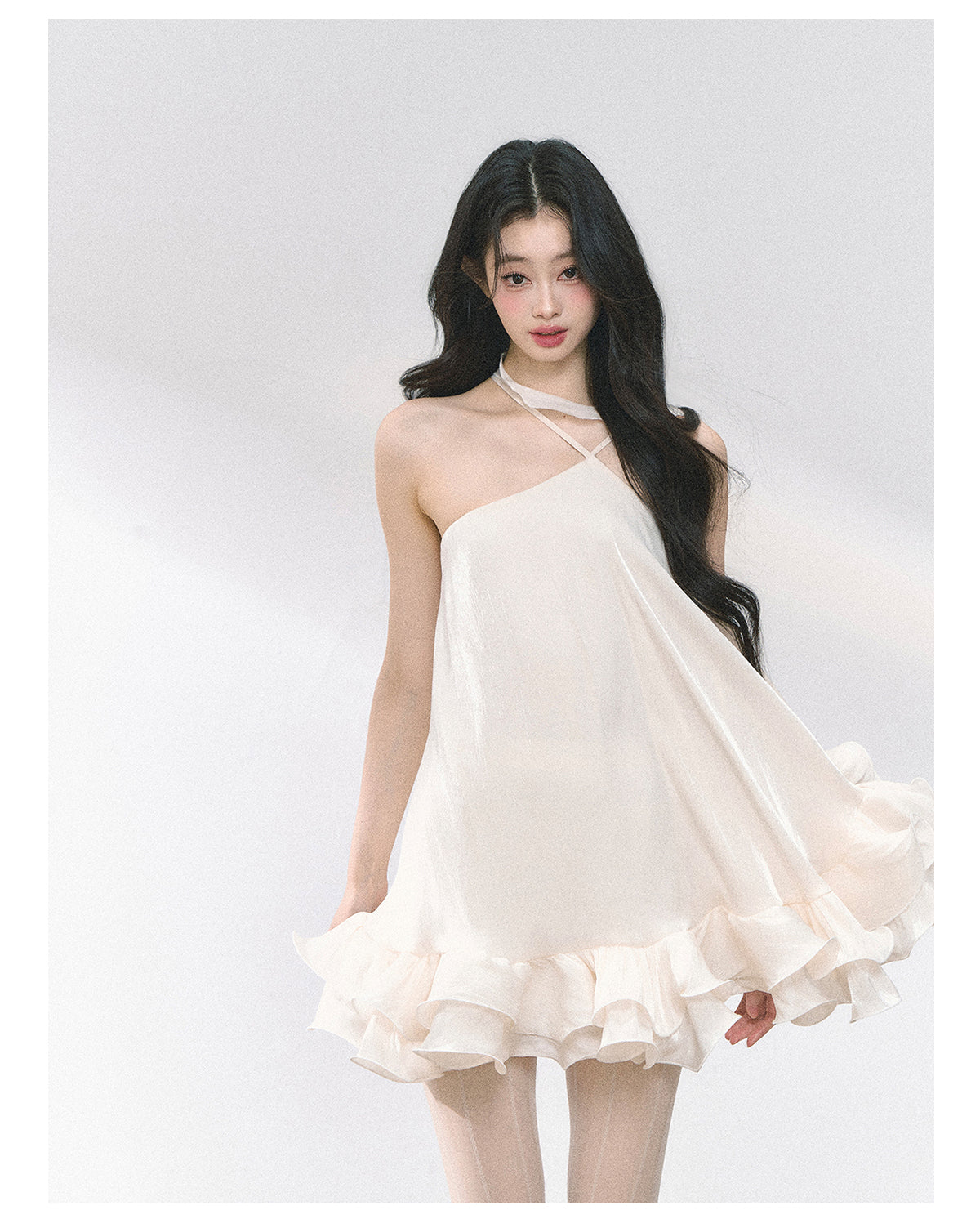 Royal Sisters Noble Style Halter Neck Dress Summer Floral Slim Waist Mini Dress For Women Shaoyeyan