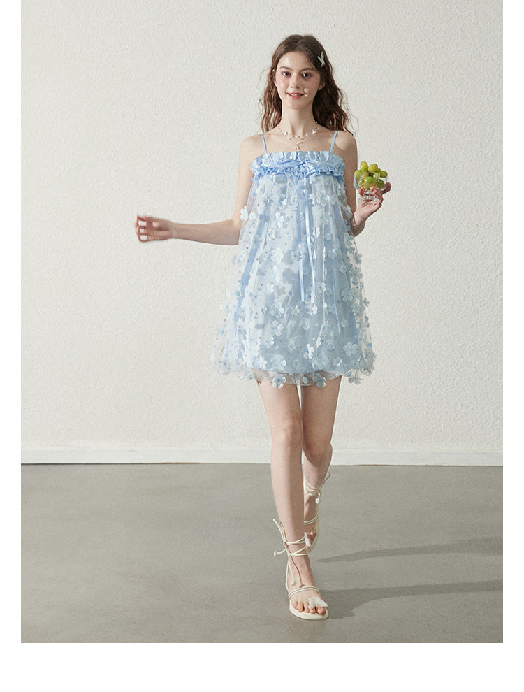 "Broken Star Glass" Callmelater Women's A-line Summer Mesh Princess Dress with Straps