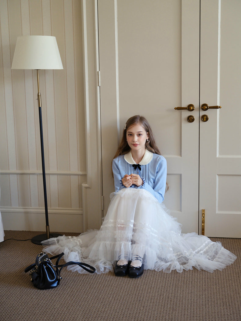 ISISLOVE Unique design, gorgeous white tulle midi skirt, super flowy and layered, perfect for fall.