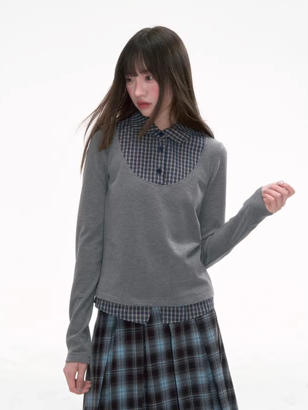 CANSTOREGIRLS New Winter Versatile Knit Sweatshirt "Whispers Between the Plaids" by Canned Goods Store