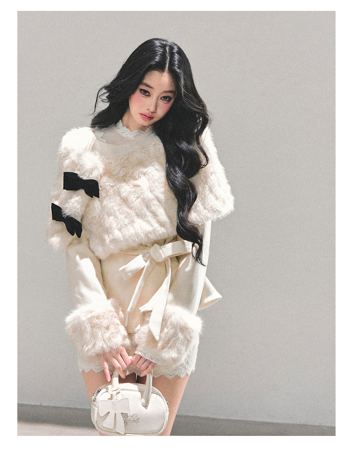 SHAOYEYAN Women's "Through Her Dreams" Luxury Winter Coat, Cloak and Shorts Trio Set