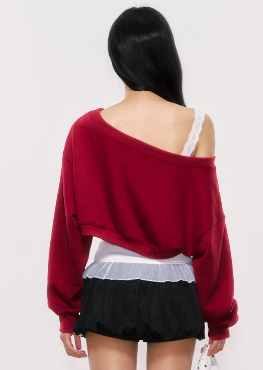 WEEKENDHUB Weekendhub new autumn style off shoulder sweatshirt two piece set for women, 2025 chic korean style blouse for petite people