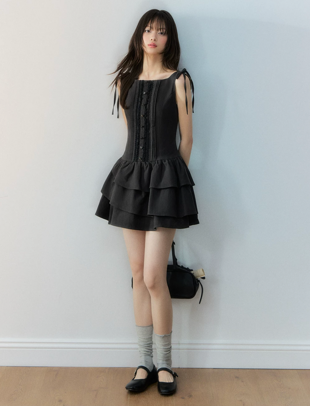 Soote Season Sleeveless puffy dress with flared waist, petal hem, Lyocell material, original design by.